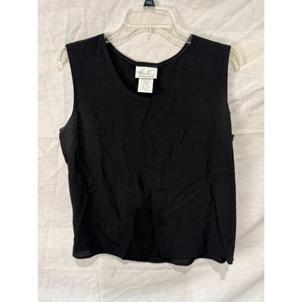 Kathie Lee Collection Black Sleeveless Tank Top Textured
